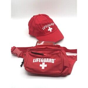 Officially Licensed Lifeguard Uniform Adjustable Hat & Fanny Aid Baywatch NEW